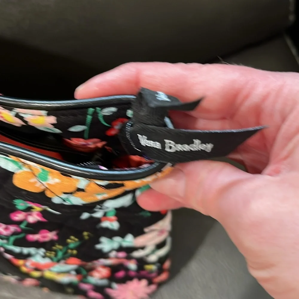 Vera Bradley orange and floral small vera tote